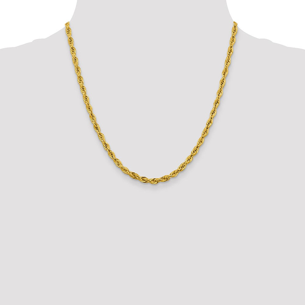 14K 4.25mm Semi Solid Rope with Lobster Clasp Chain