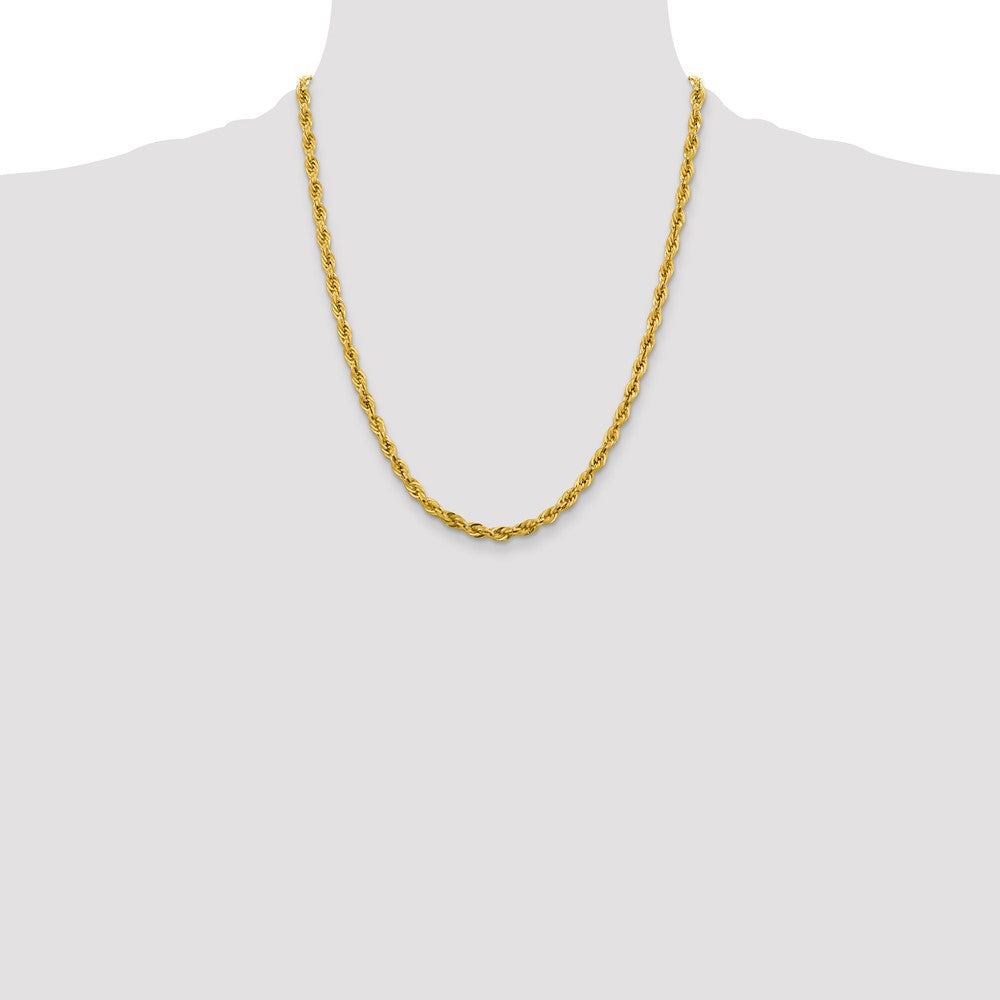 14K 4.25mm Semi Solid Rope with Lobster Clasp Chain