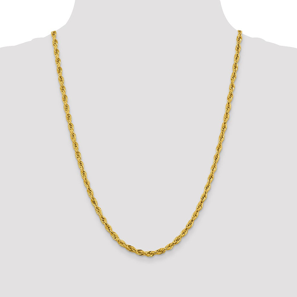 14K 4.25mm Semi Solid Rope with Lobster Clasp Chain