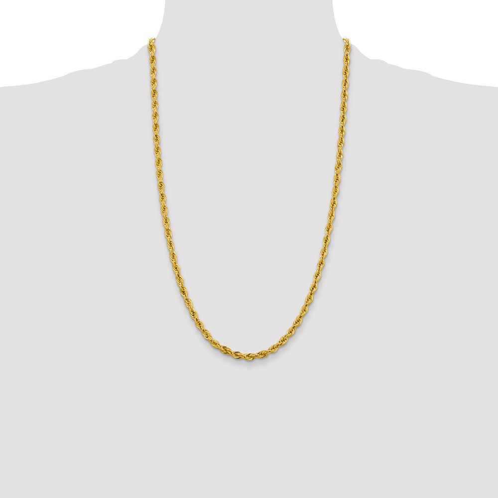 14K 4.25mm Semi Solid Rope with Lobster Clasp Chain