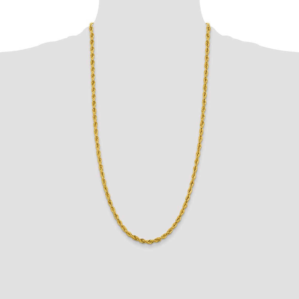 14K 4.25mm Semi Solid Rope with Lobster Clasp Chain