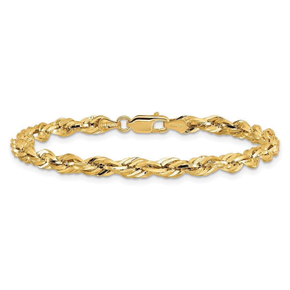 14K 4.25mm Semi Solid Rope with Lobster Clasp Chain