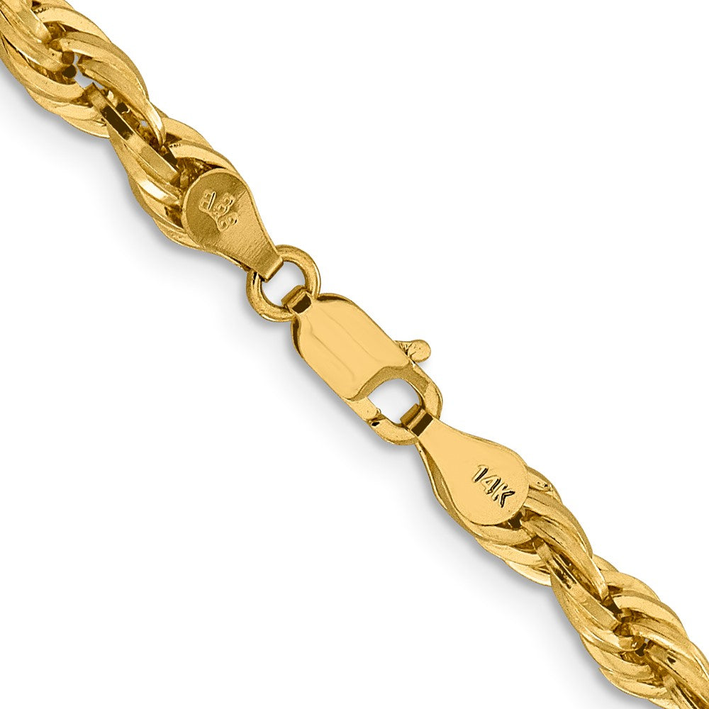 14K 4.75mm Semi Solid Rope with Lobster Clasp Chain