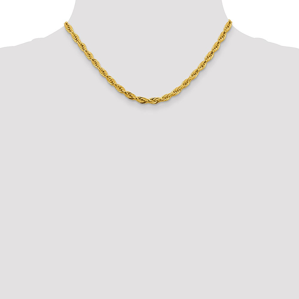 14K 4.75mm Semi Solid Rope with Lobster Clasp Chain