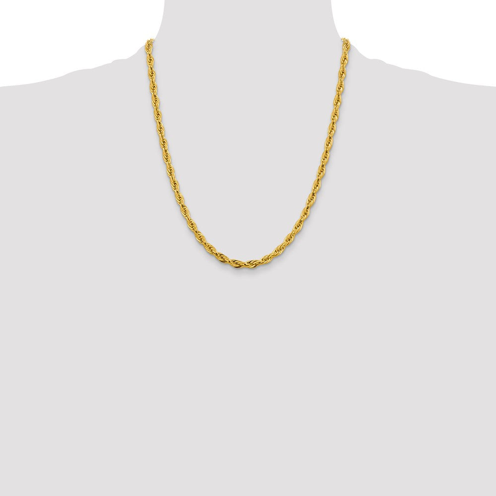 14K 4.75mm Semi Solid Rope with Lobster Clasp Chain