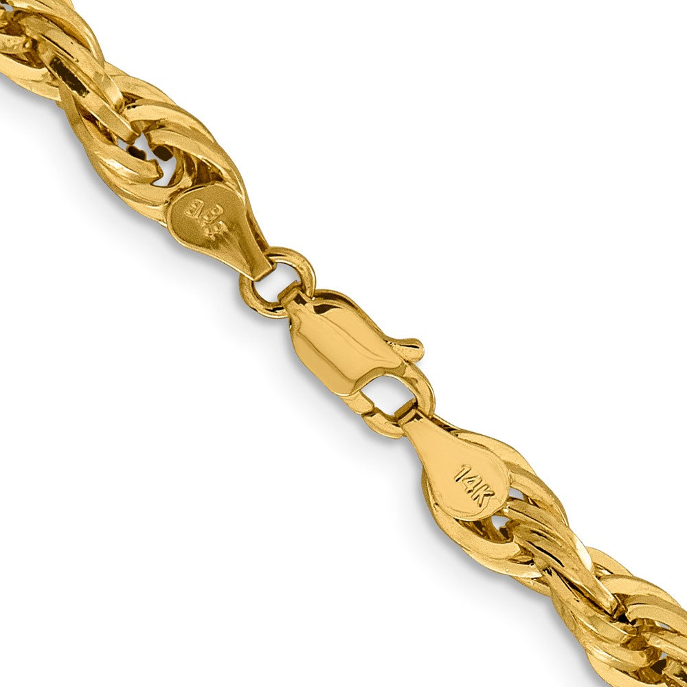 14K 5.4mm Semi Solid Rope with Lobster Clasp Chain