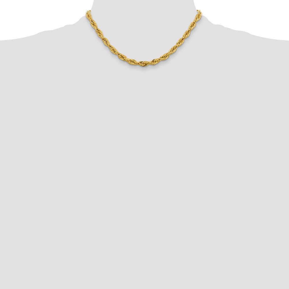 14K 5.4mm Semi Solid Rope with Lobster Clasp Chain