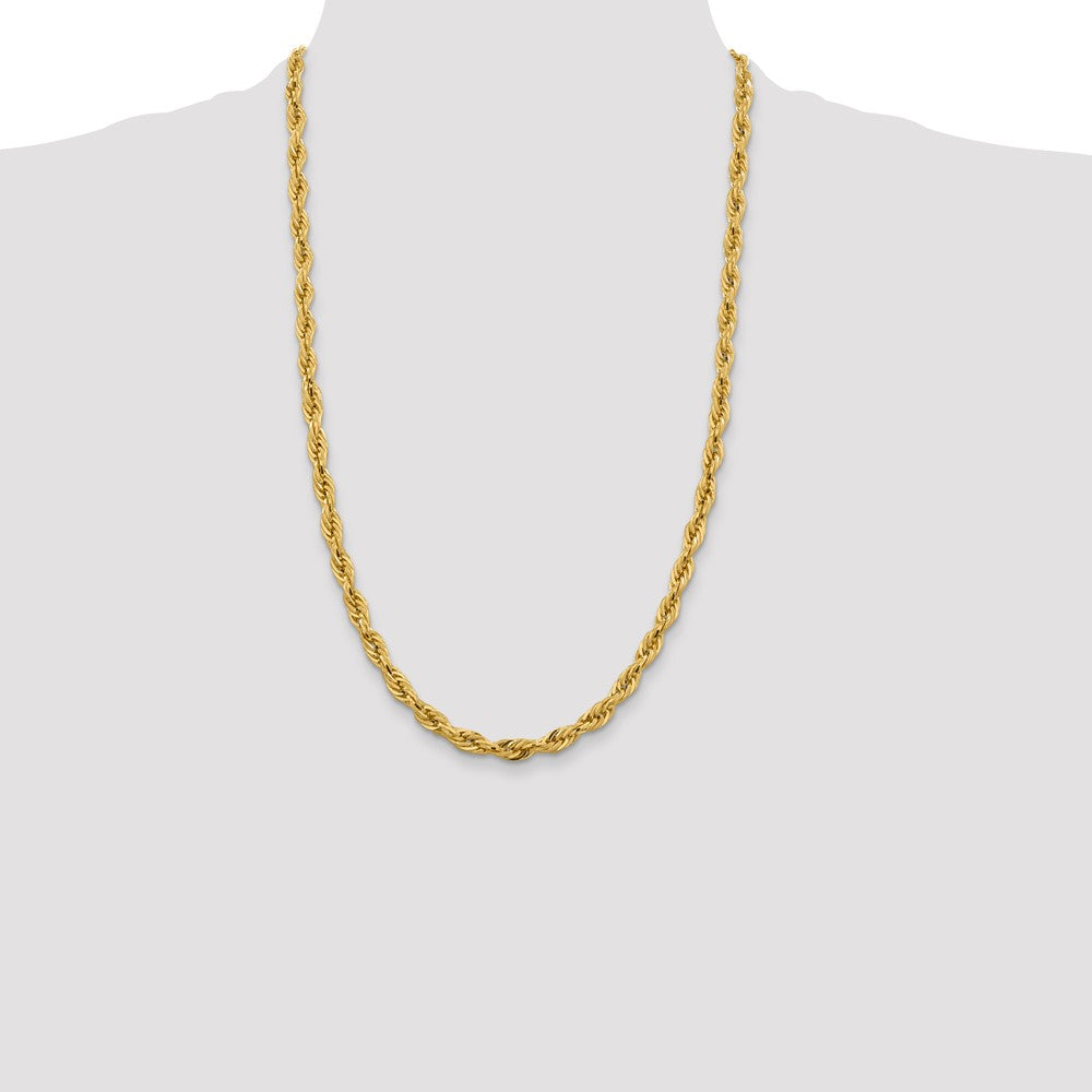 14K 5.4mm Semi Solid Rope with Lobster Clasp Chain
