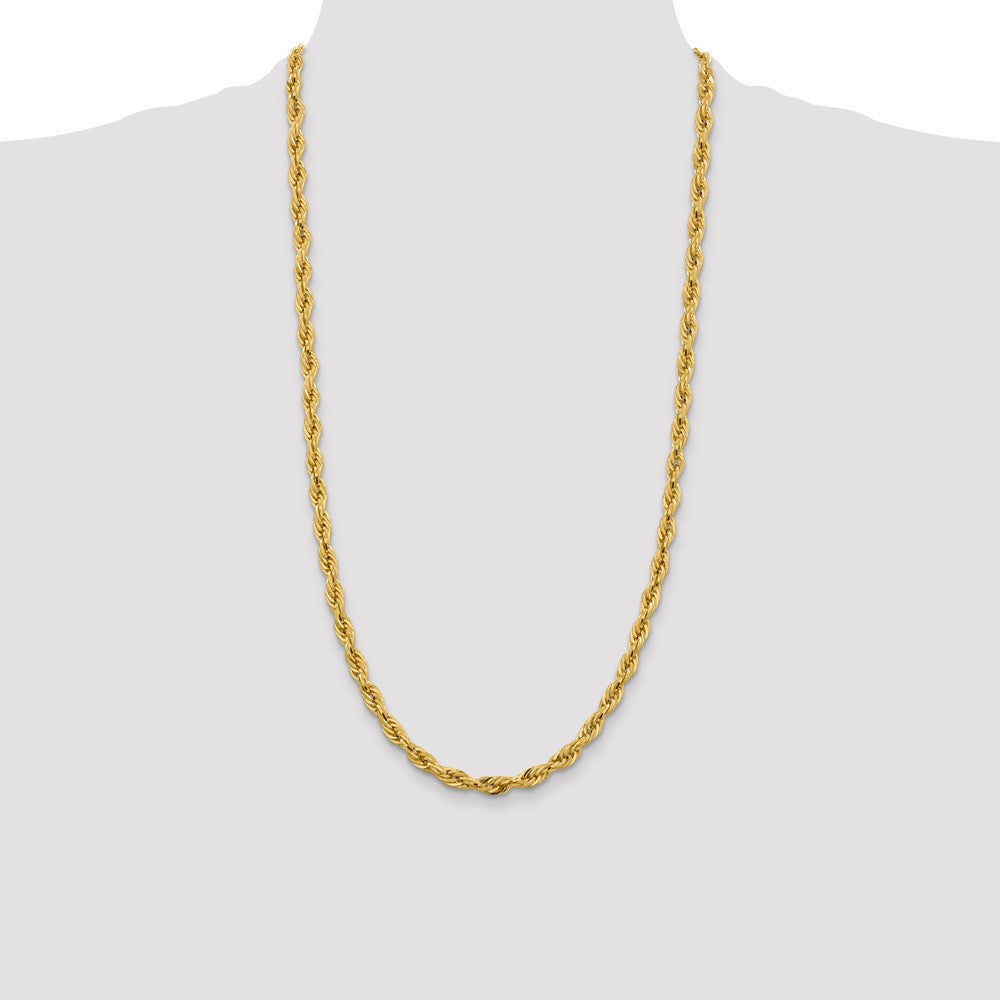 14K 5.4mm Semi Solid Rope with Lobster Clasp Chain