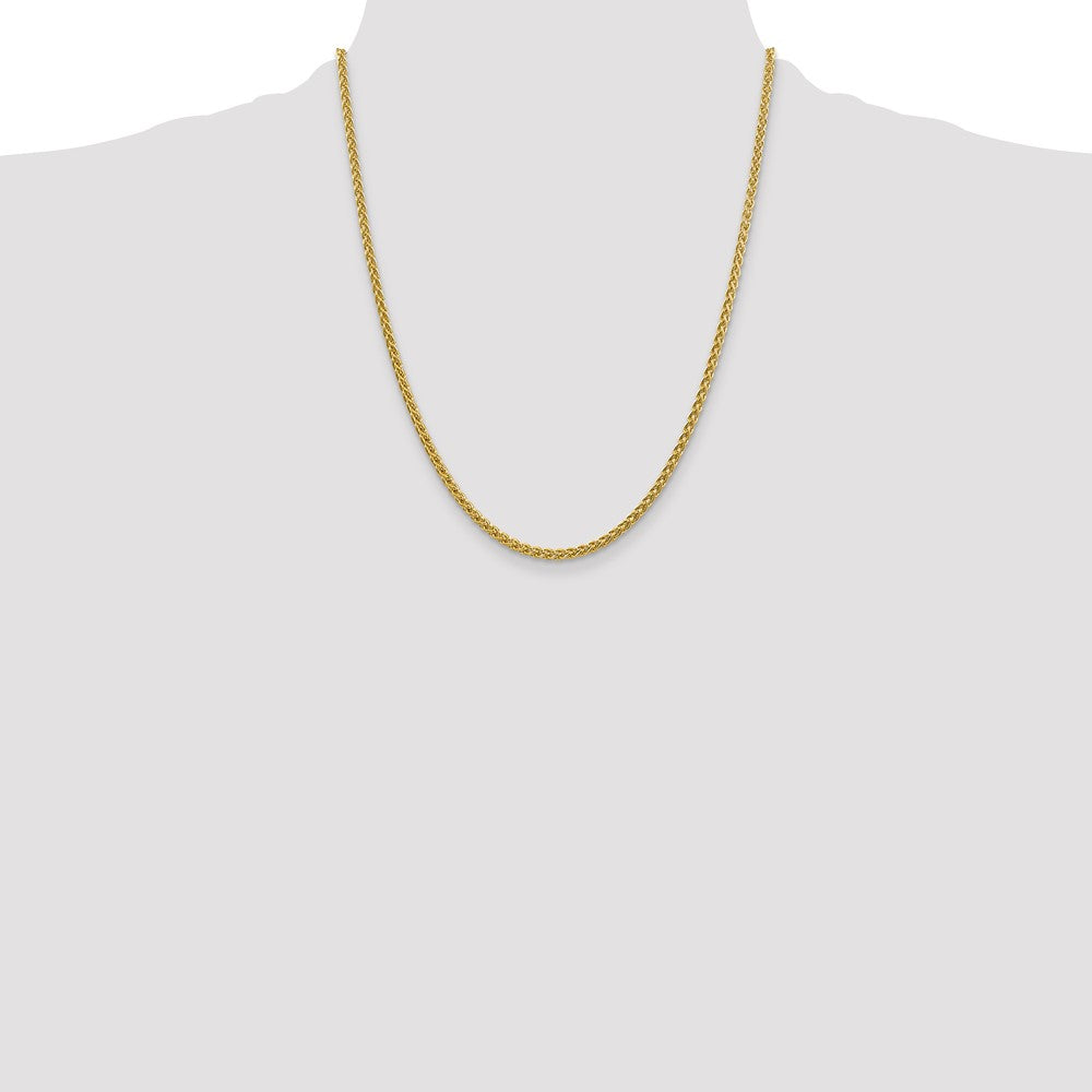 14K 2.75mm Semi-Solid Wheat with Lobster Clasp Chain
