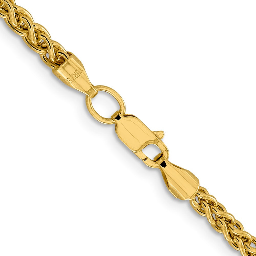14K 3.45mm Semi-Solid Wheat with Lobster Clasp Chain