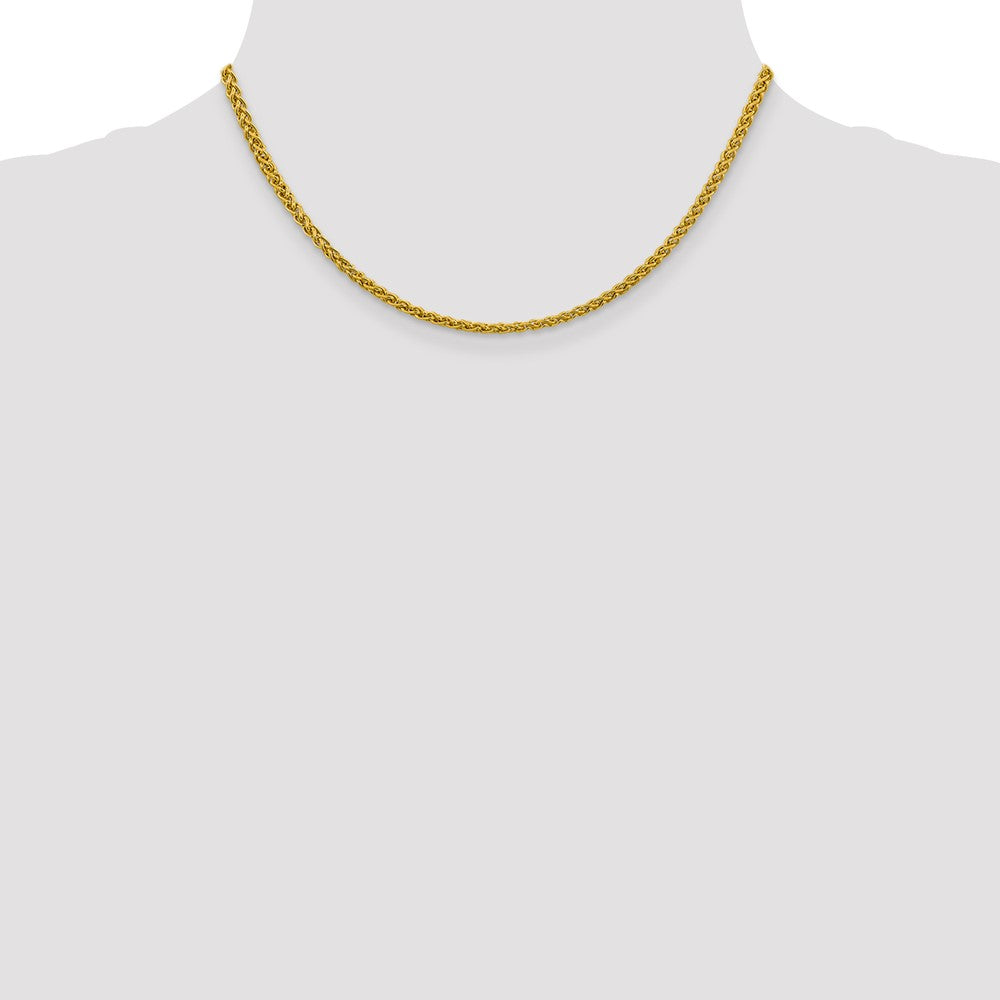14K 3.45mm Semi-Solid Wheat with Lobster Clasp Chain