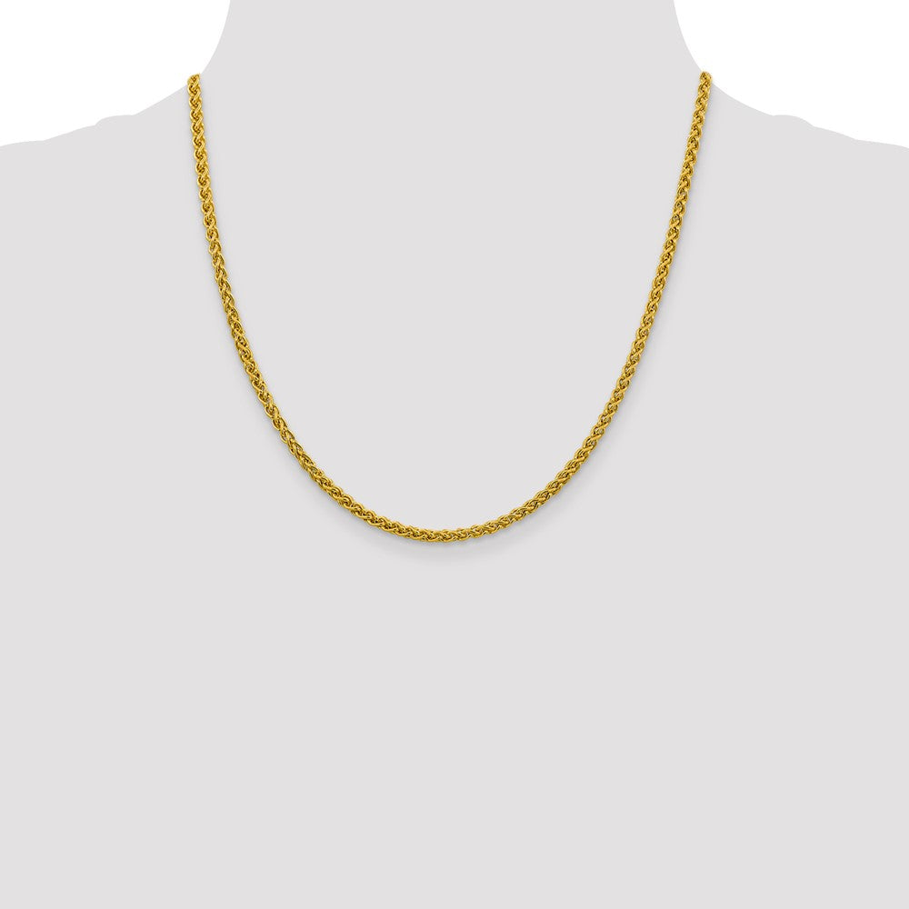 14K 3.45mm Semi-Solid Wheat with Lobster Clasp Chain
