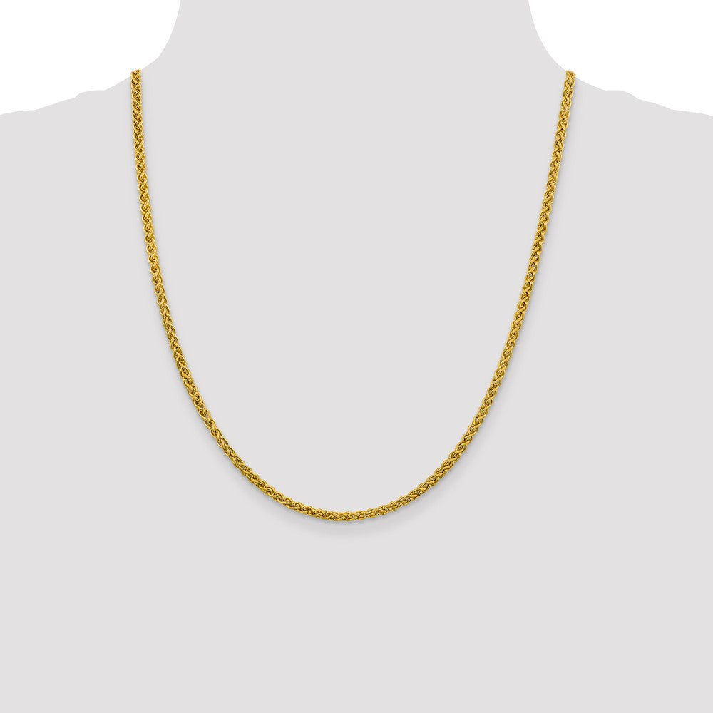 14K 3.45mm Semi-Solid Wheat with Lobster Clasp Chain