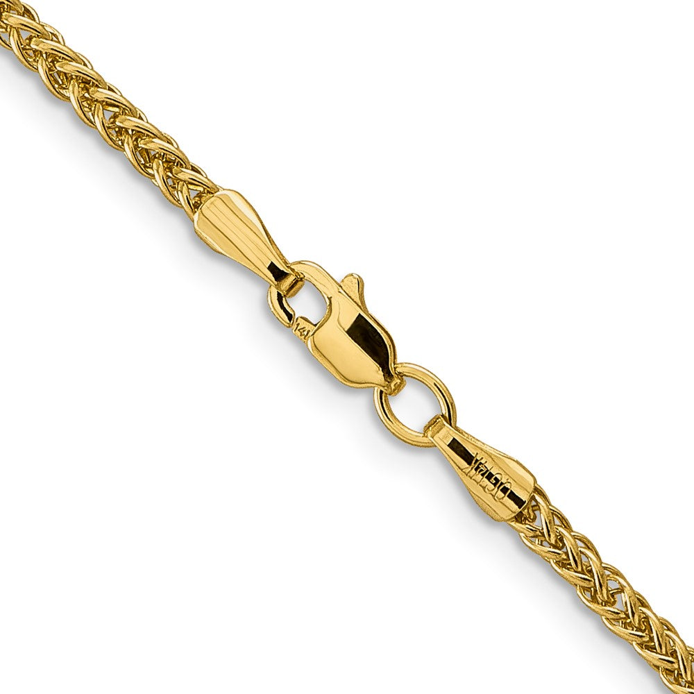 14K 2.35mm Semi-Solid 3-Wire Wheat with Lobster Clasp Chain