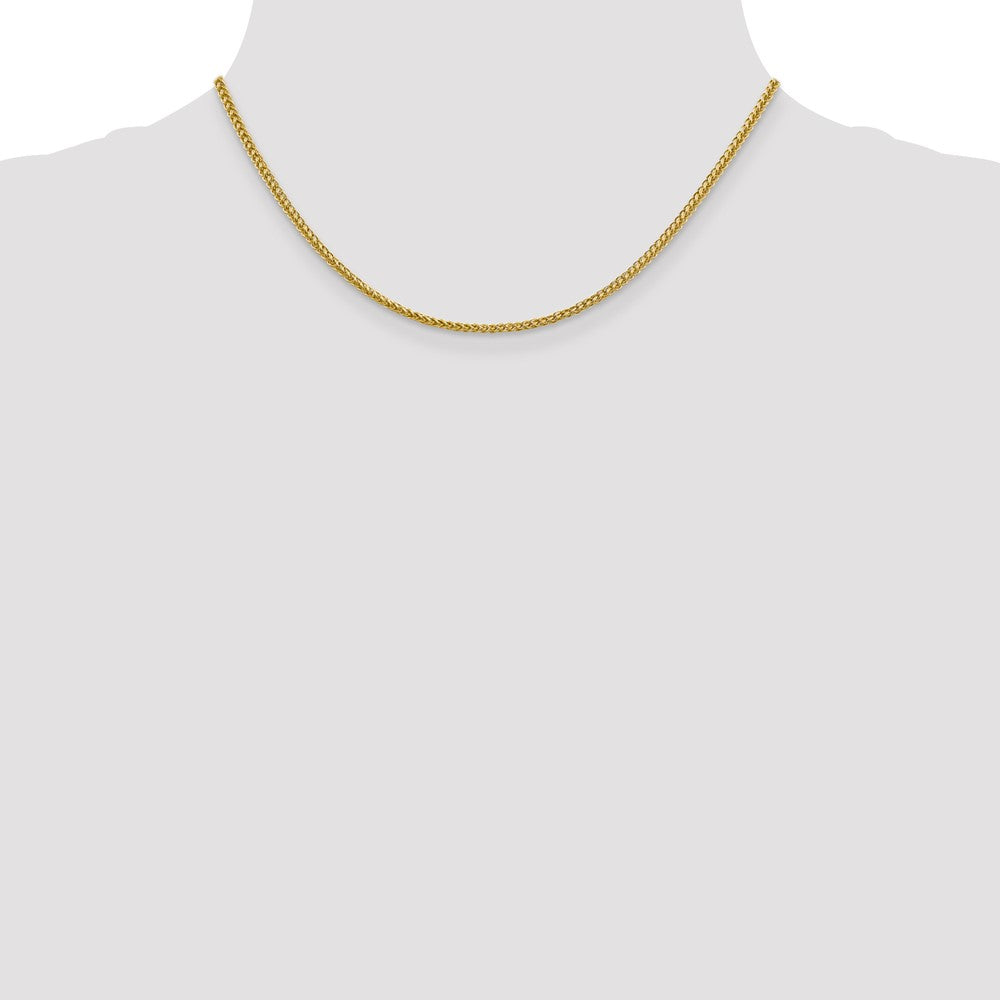 14K 2.35mm Semi-Solid 3-Wire Wheat with Lobster Clasp Chain