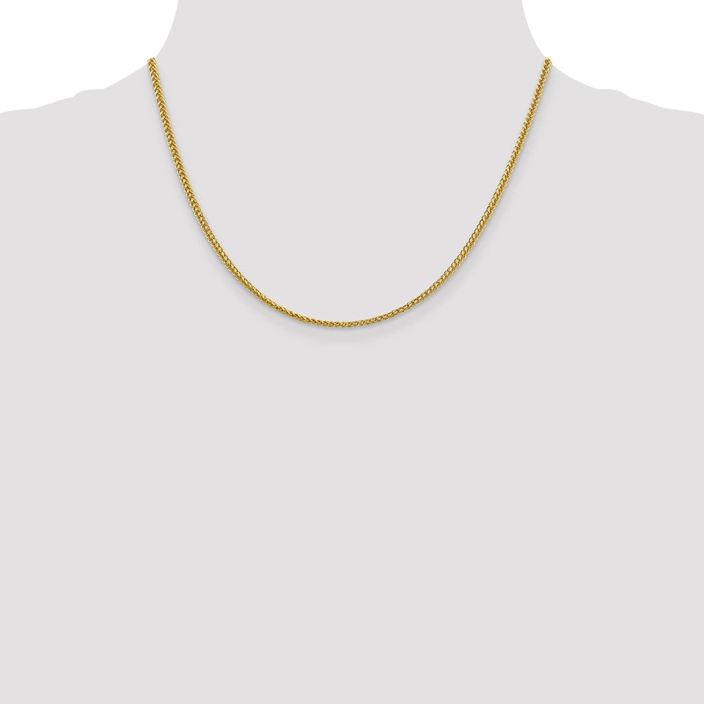 14K 2.35mm Semi-Solid 3-Wire Wheat with Lobster Clasp Chain
