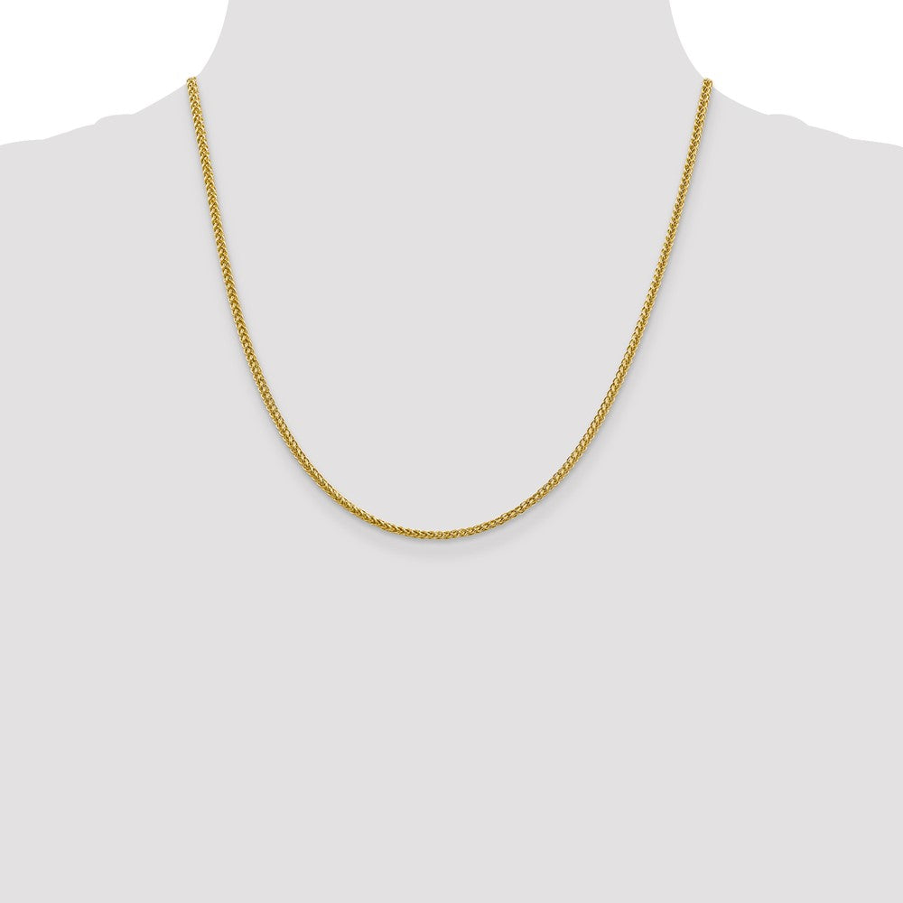 14K 2.35mm Semi-Solid 3-Wire Wheat with Lobster Clasp Chain