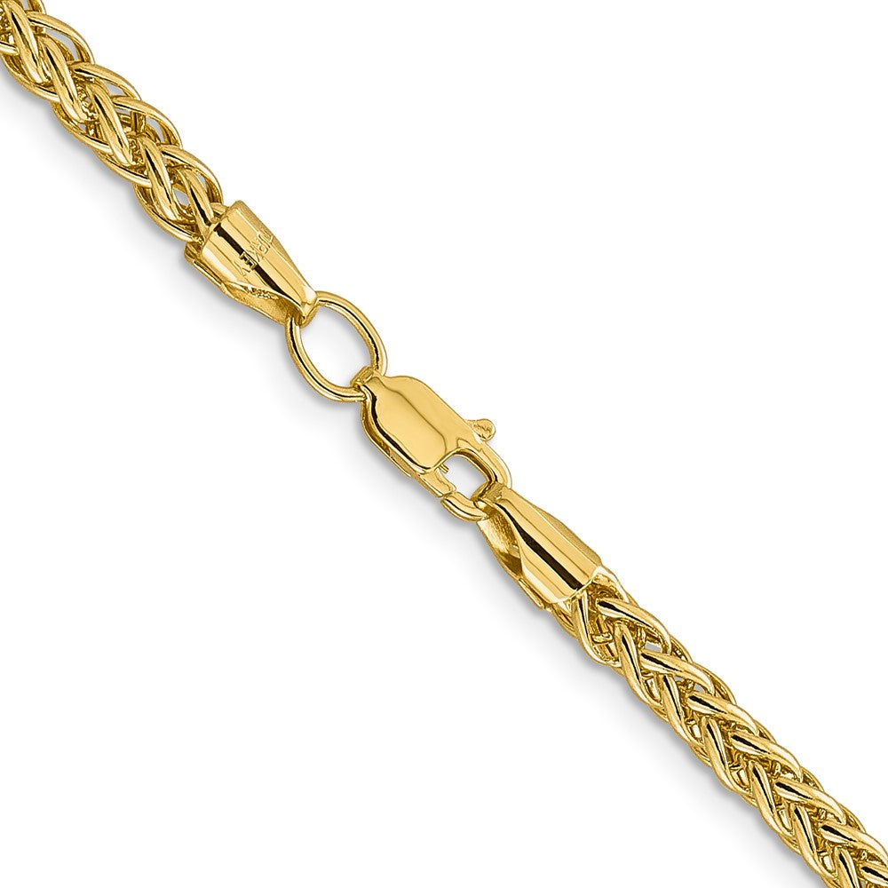 14K 3.5mm Semi-Solid 3-Wire Wheat with Lobster Clasp Chain