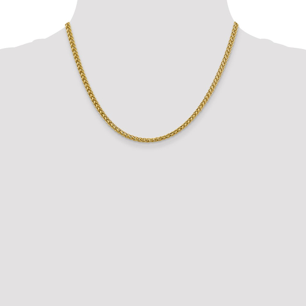 14K 3.5mm Semi-Solid 3-Wire Wheat with Lobster Clasp Chain
