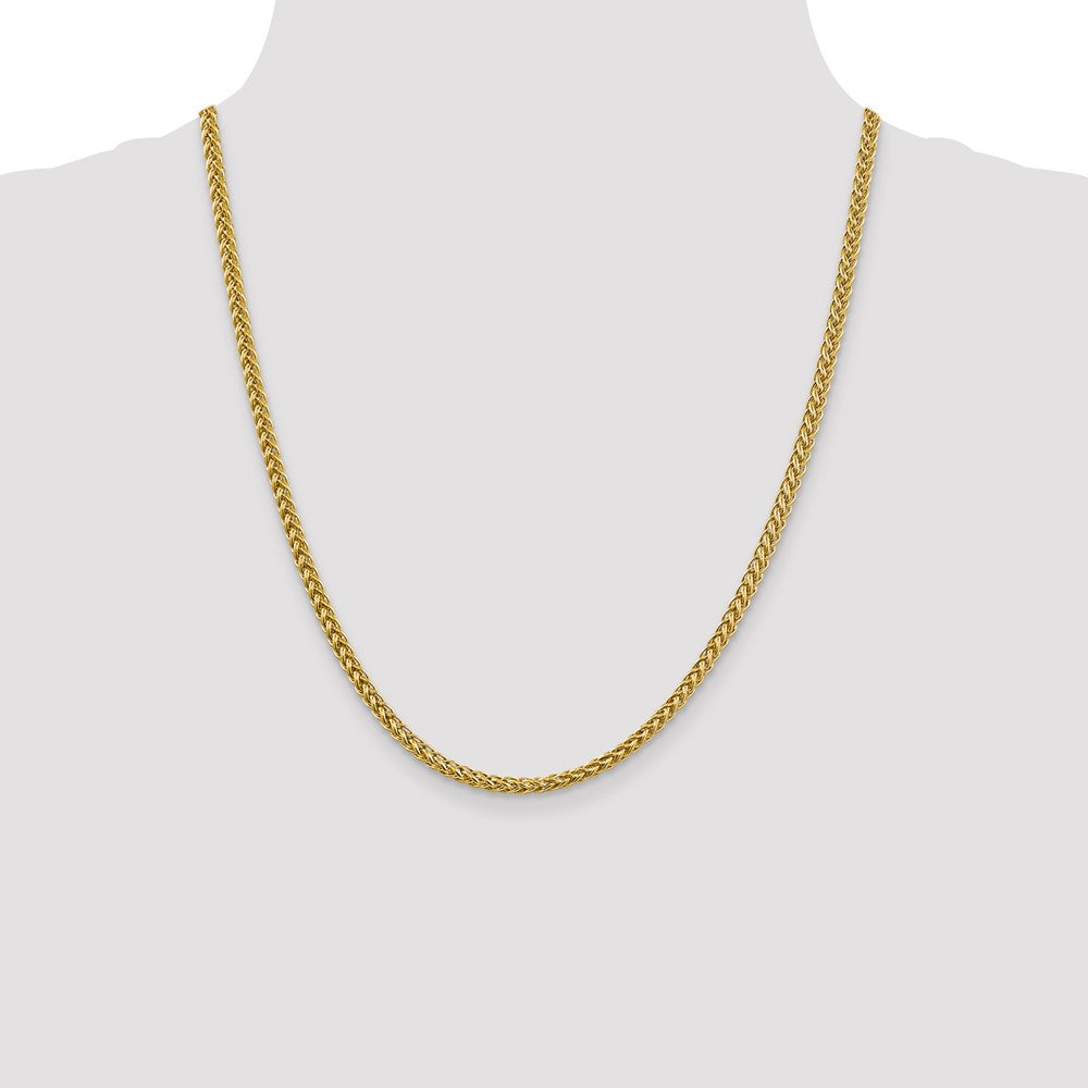 14K 3.5mm Semi-Solid 3-Wire Wheat with Lobster Clasp Chain