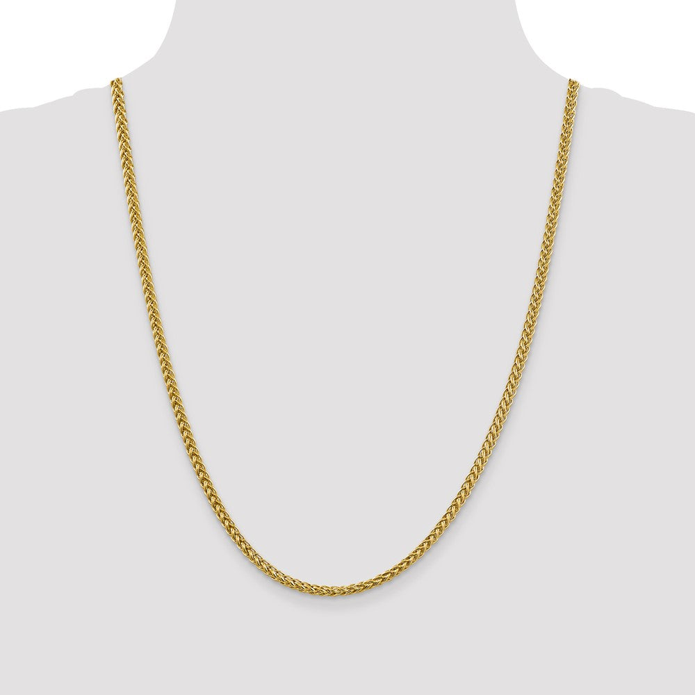 14K 3.5mm Semi-Solid 3-Wire Wheat with Lobster Clasp Chain