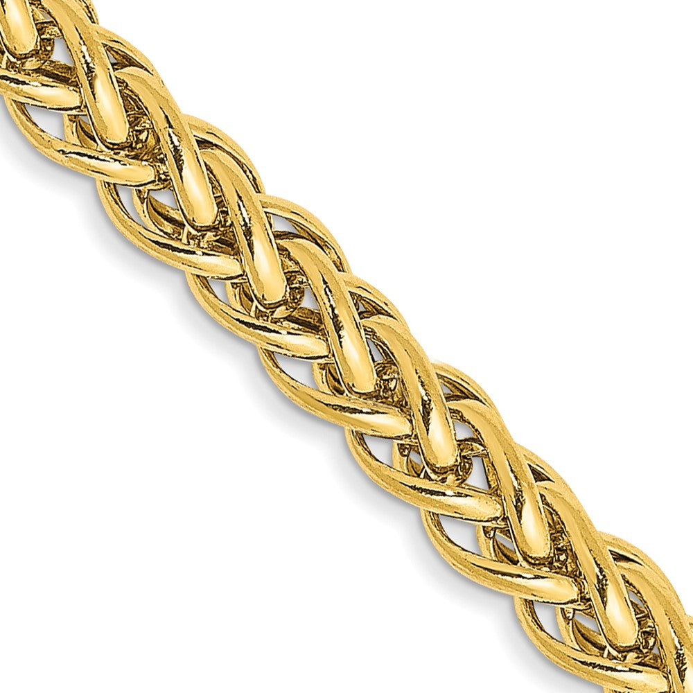 14K 3.5mm Semi-Solid 3-Wire Wheat with Lobster Clasp Chain