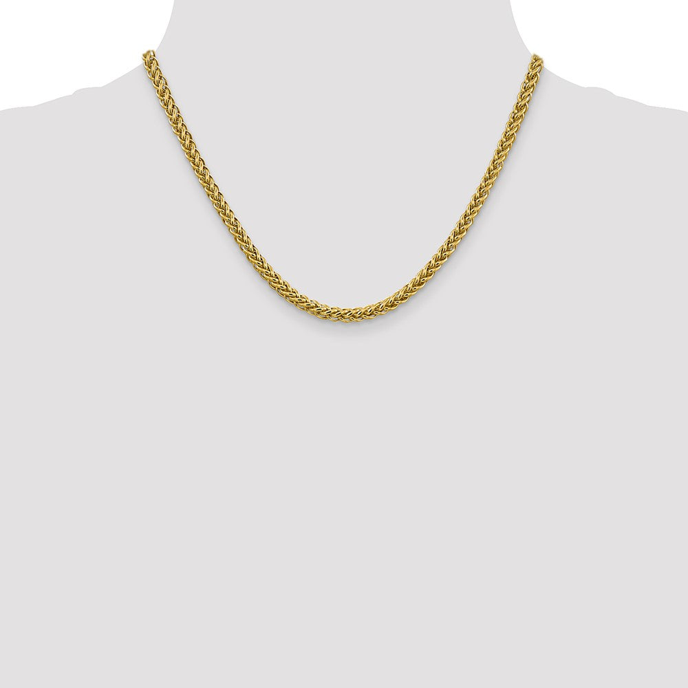 14K 4.65mm Semi-Solid 3-Wire Wheat with Lobster Clasp Chain