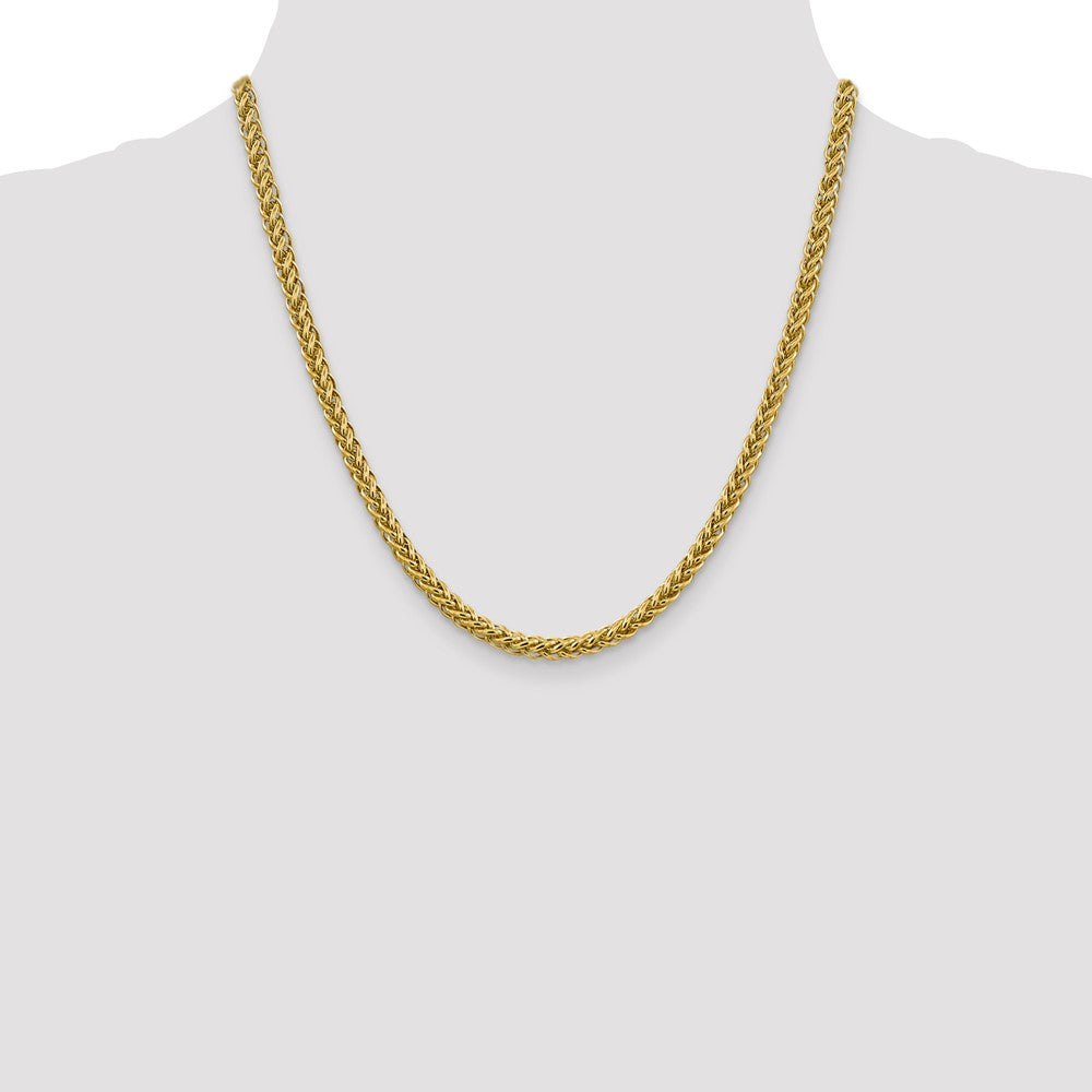 14K 4.65mm Semi-Solid 3-Wire Wheat with Lobster Clasp Chain