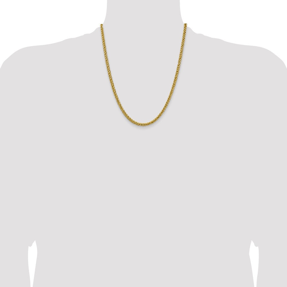 14K 4.65mm Semi-Solid 3-Wire Wheat with Lobster Clasp Chain