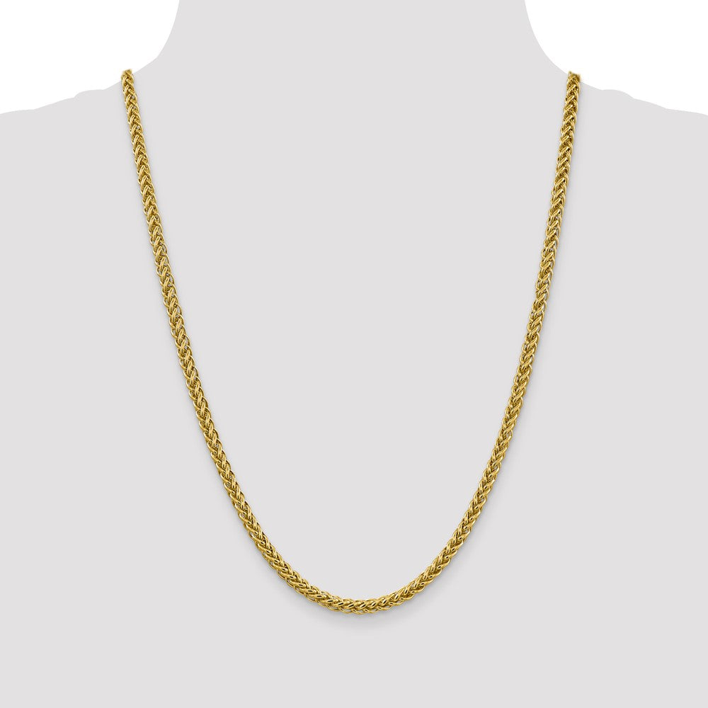 14K 4.65mm Semi-Solid 3-Wire Wheat with Lobster Clasp Chain
