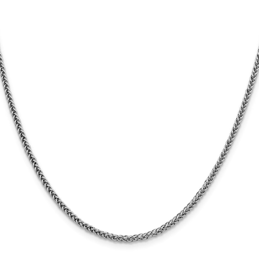 14K White Gold 2.35mm Semi-Solid 3-Wire Wheat with Lobster Clasp Chain