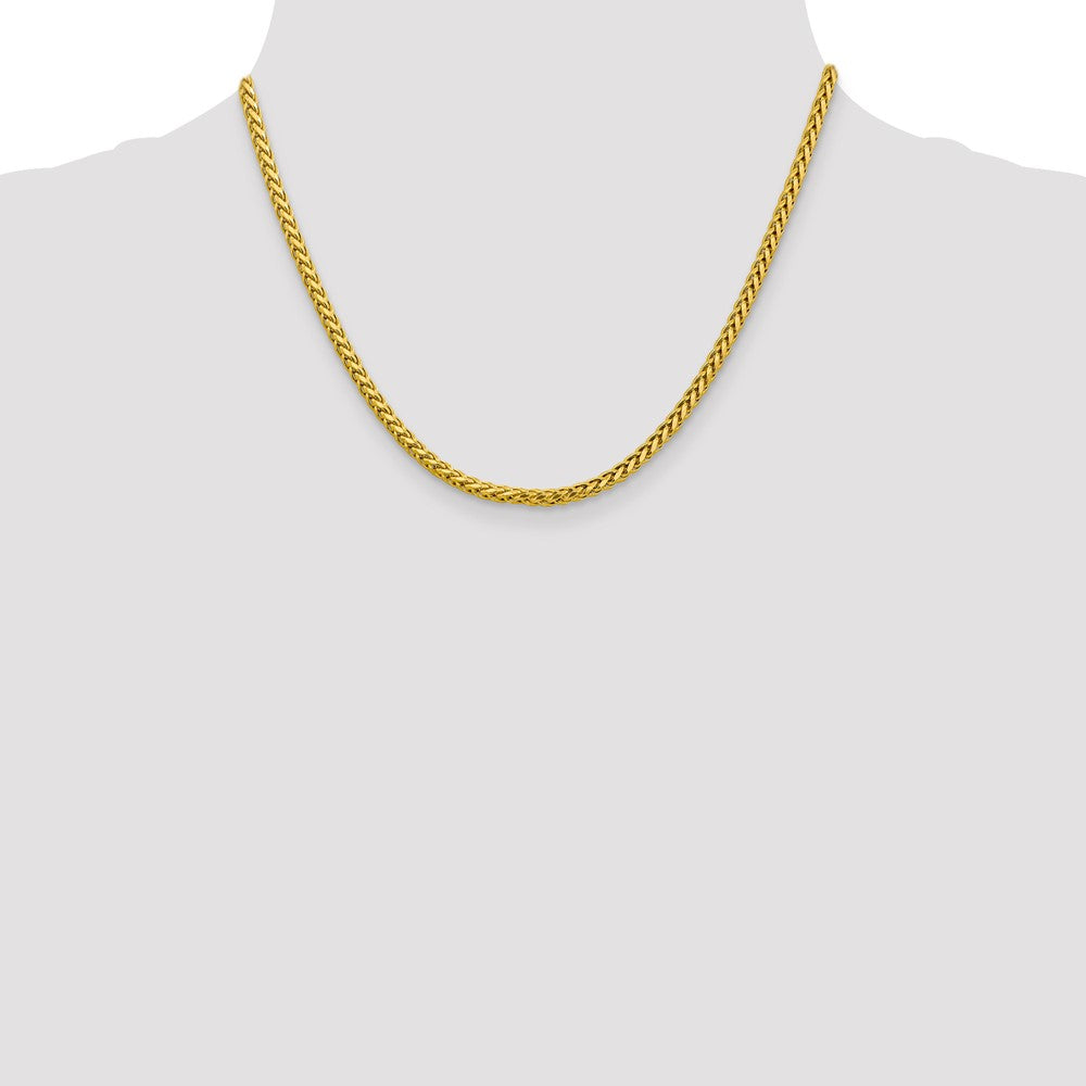 14K 3.1mm Semi-Solid Diamond-cut Wheat with Lobster Clasp Chain