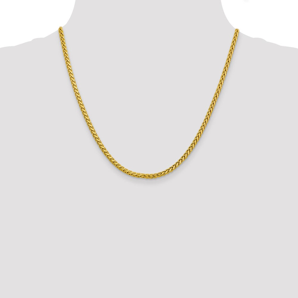 14K 3.1mm Semi-Solid Diamond-cut Wheat with Lobster Clasp Chain