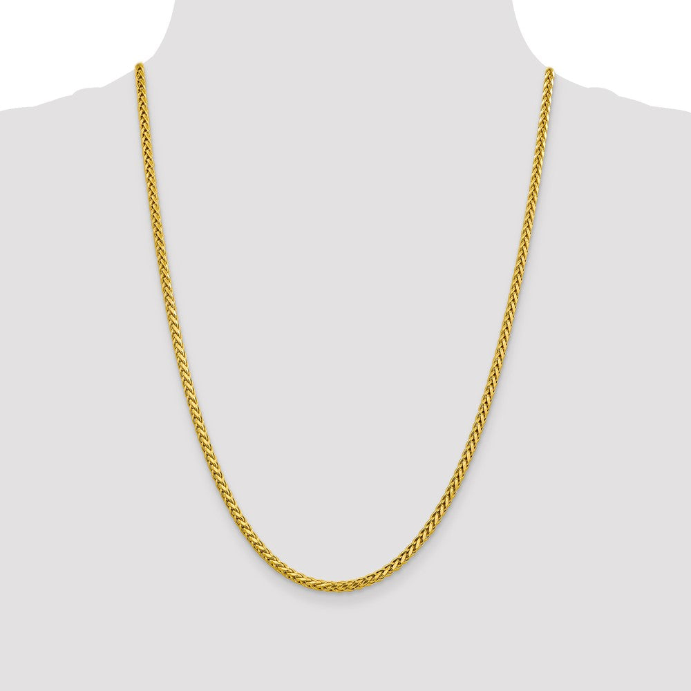 14K 3.1mm Semi-Solid Diamond-cut Wheat with Lobster Clasp Chain