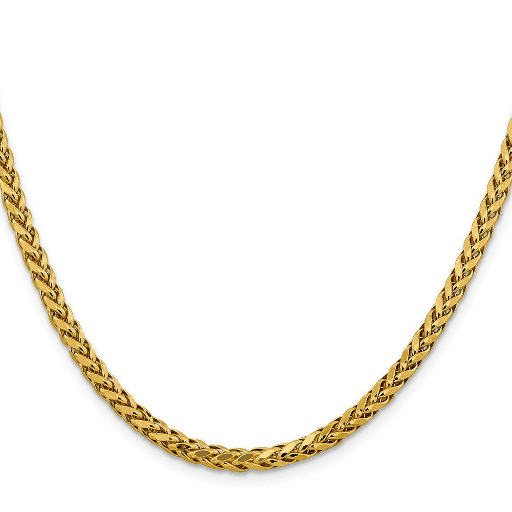 14K 3.7mm Semi-Solid Diamond-cut Wheat with Lobster Clasp Chain