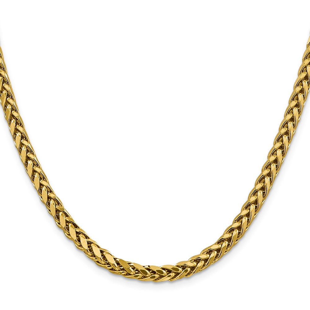 14K 5mm Semi-Solid Diamond-cut Wheat with Lobster Clasp Chain