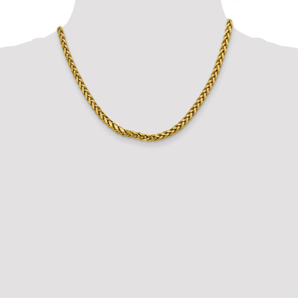 14K 5mm Semi-Solid Diamond-cut Wheat with Lobster Clasp Chain