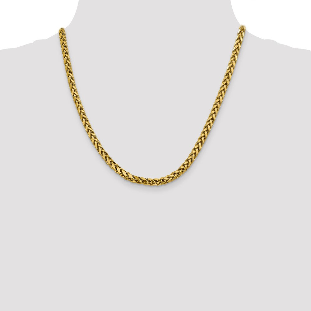 14K 5mm Semi-Solid Diamond-cut Wheat with Lobster Clasp Chain
