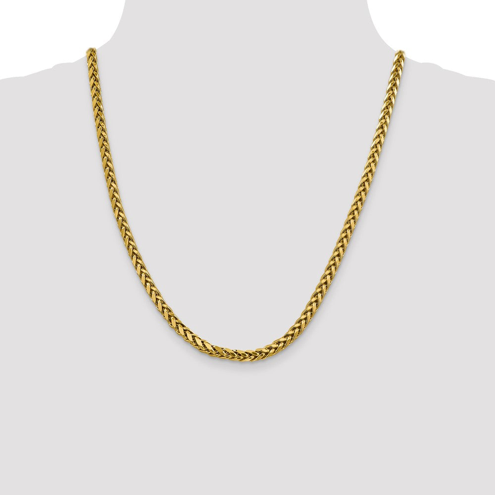 14K 5mm Semi-Solid Diamond-cut Wheat with Lobster Clasp Chain