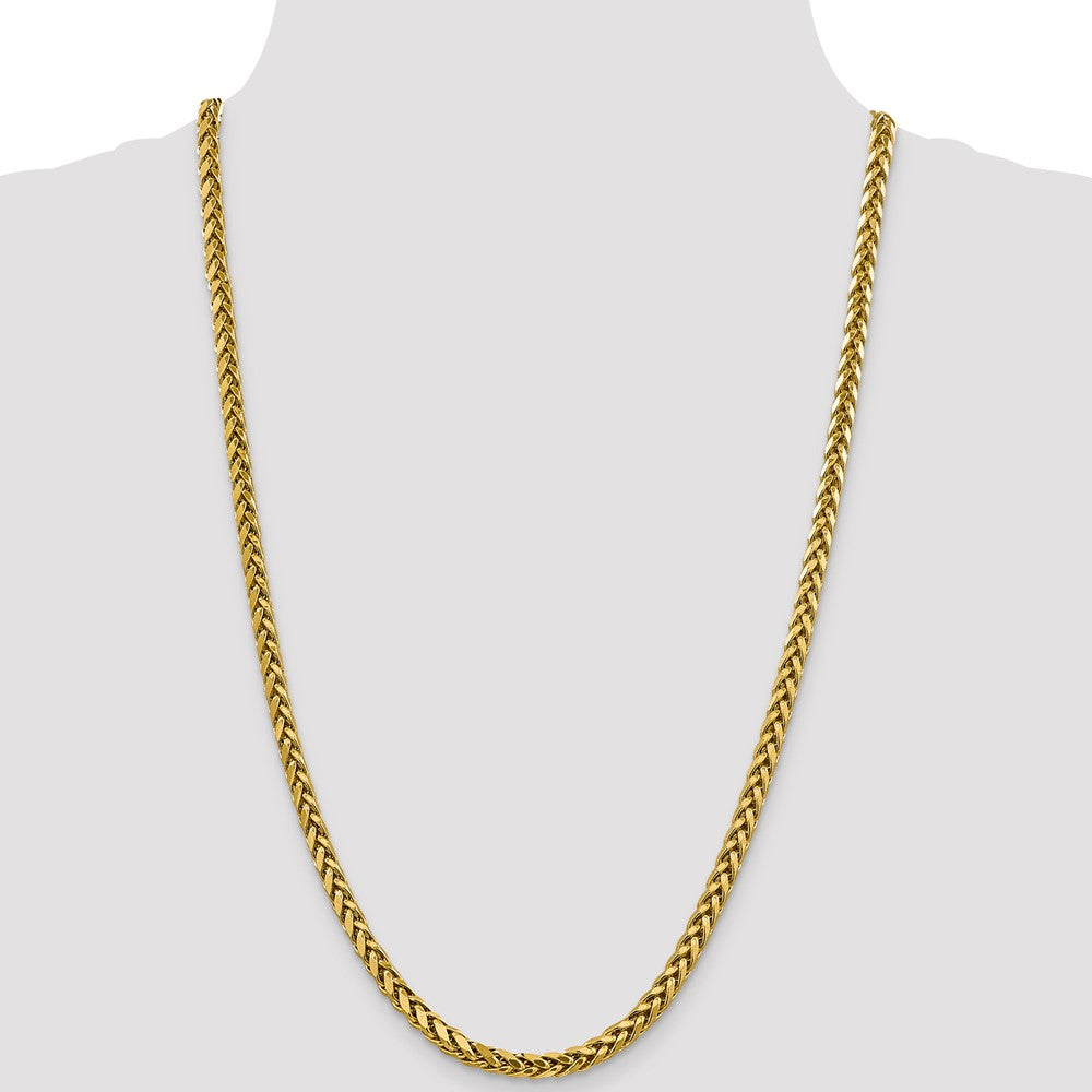 14K 5mm Semi-Solid Diamond-cut Wheat with Lobster Clasp Chain