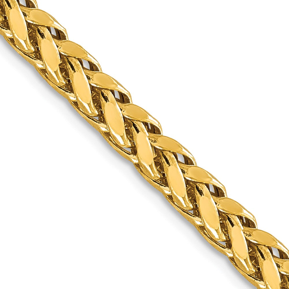 14K 5mm Semi-Solid Diamond-cut Wheat with Lobster Clasp Chain