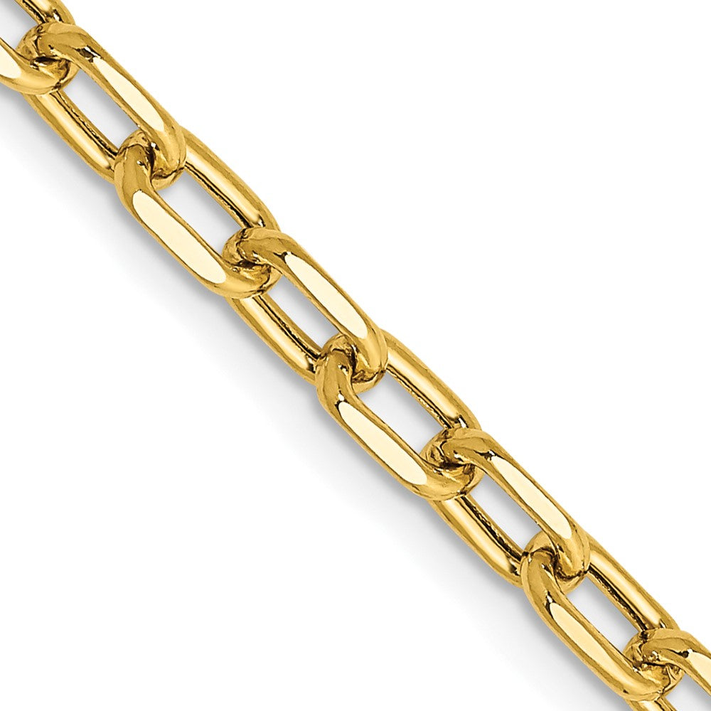 14K 3.7mm Semi-Solid Diamond-cut Open Link Cable with Lobster Clasp Chain