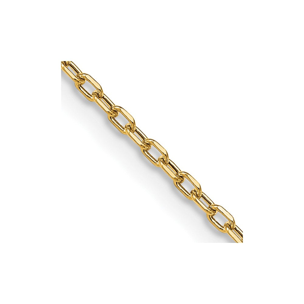 14K Yellow Gold 3mm Semi-Solid Diamond-cut Open Link Cable with Lobster Clasp Chain