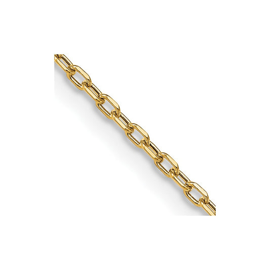 14K Yellow Gold 3mm Semi-Solid Diamond-cut Open Link Cable with Lobster Clasp Chain