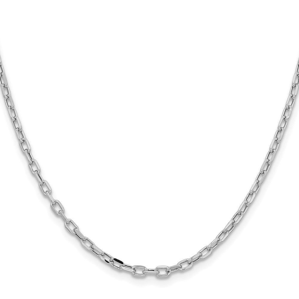 14k White Gold 3mm Semi-solid D/C Open Link Cable Chain