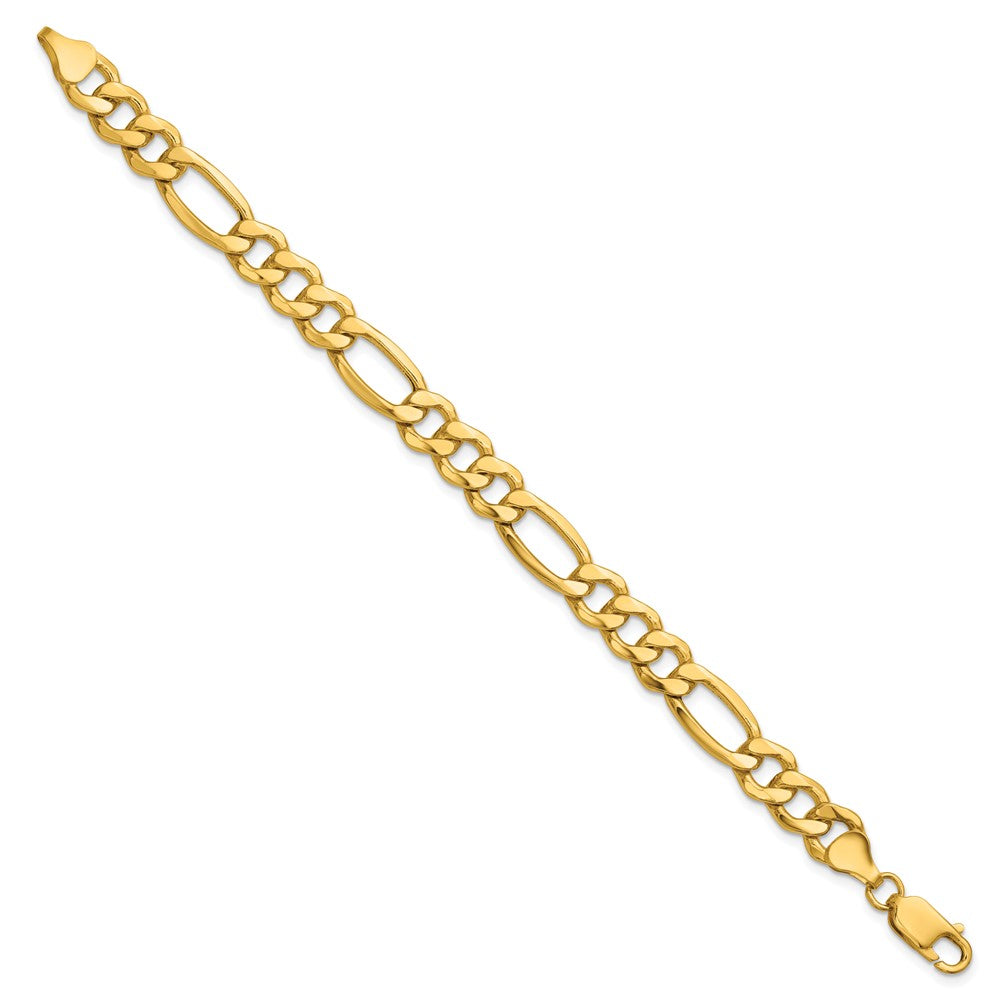 14K 8.5mm Semi-Solid Figaro with Lobster Clasp Bracelet