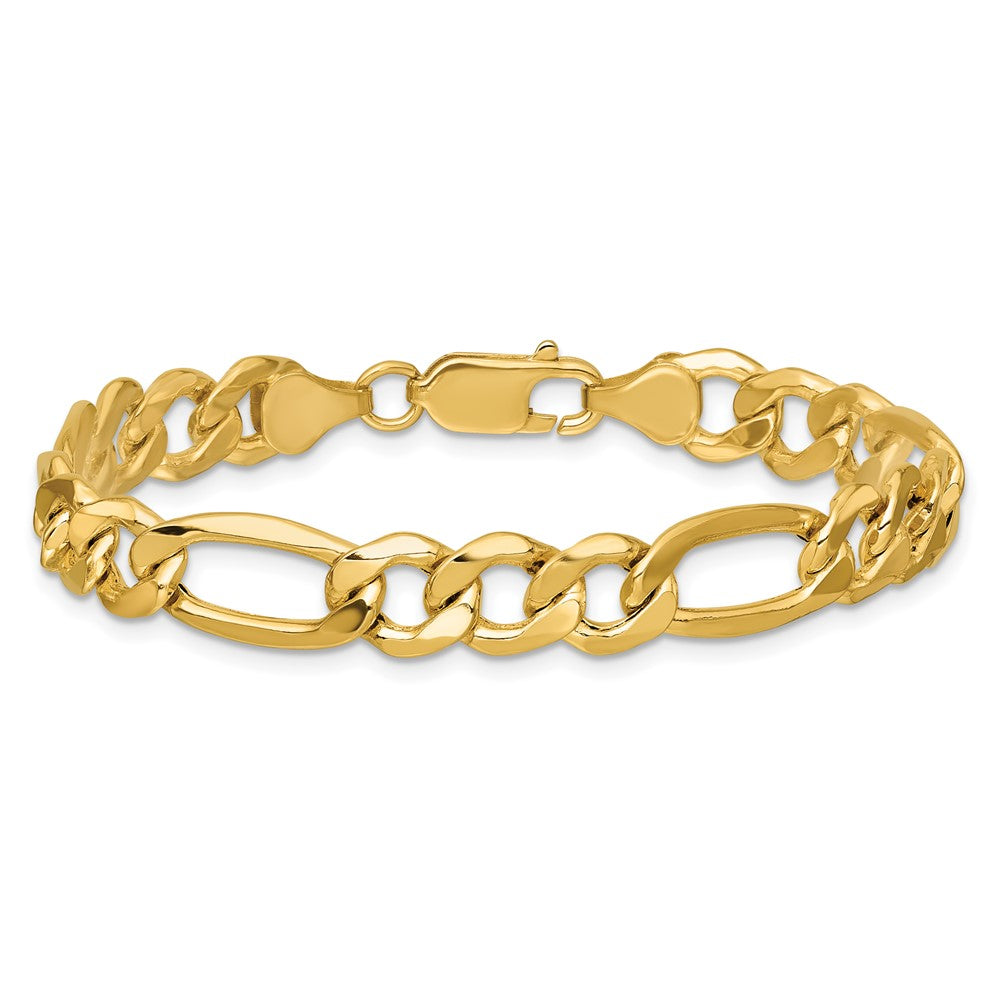 14K 8.5mm Semi-Solid Figaro with Lobster Clasp Bracelet