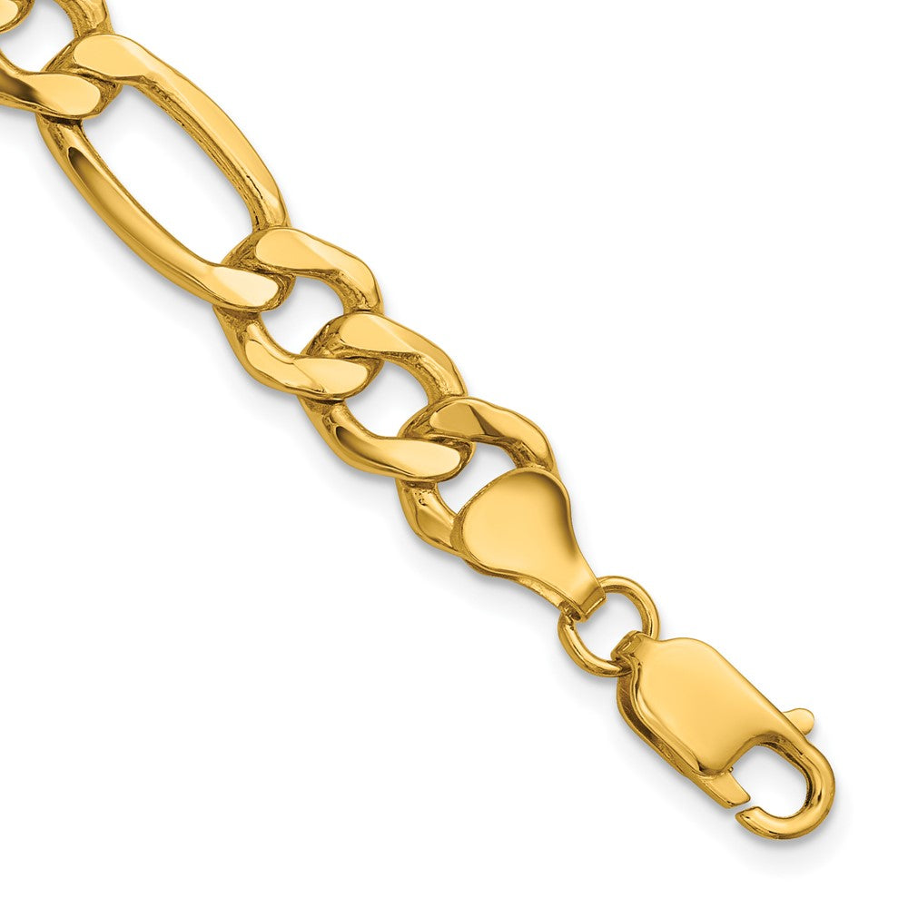 14K 8.5mm Semi-Solid Figaro with Lobster Clasp Bracelet