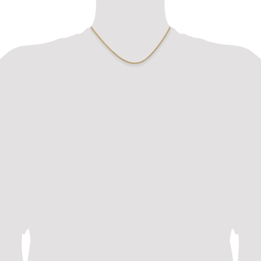 14K 1.85mm Semi-Solid Curb with Lobster Clasp Chain